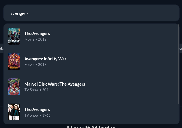 Search for movies and TV shows